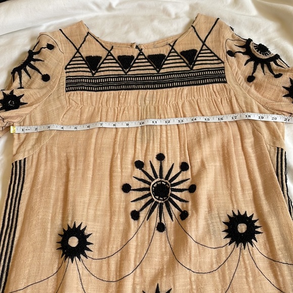 Free People New Romantics Pink Black Embroidered Tunic Dress S - Picture 13 of 16